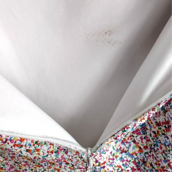 Endless Rose NEW Reversible Sequin White & Rainbow Confetti Mini Dress Large - Picture 12 of 16